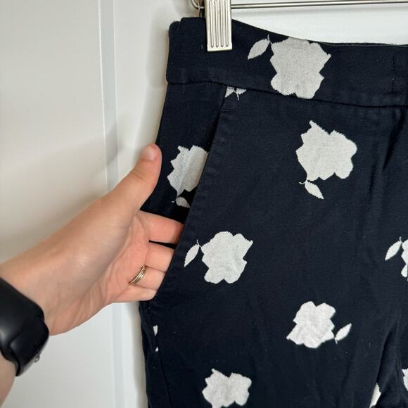 MaxMara Ultramarine Floral High Rise Striaght Leg Crop Pants Size Small - Picture 3 of 5